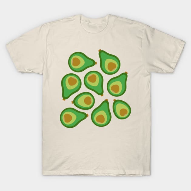 AVOCADO Retro Plump Ripe in 1970s Avocado Green Brown - UnBlink Studio by Jackie Tahara T-Shirt by UnBlink Studio by Jackie Tahara